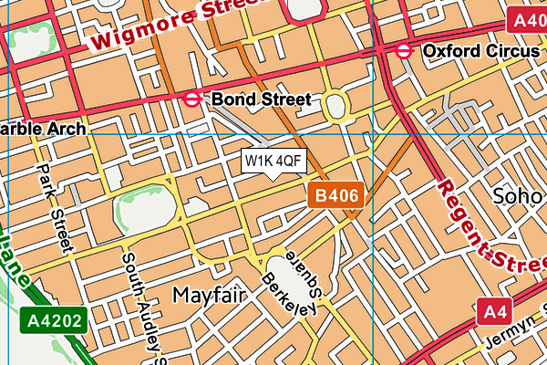 W1K 4QF map - OS VectorMap District (Ordnance Survey)