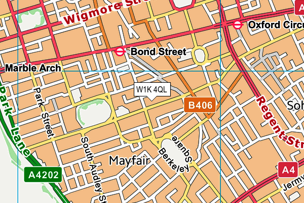 W1K 4QL map - OS VectorMap District (Ordnance Survey)