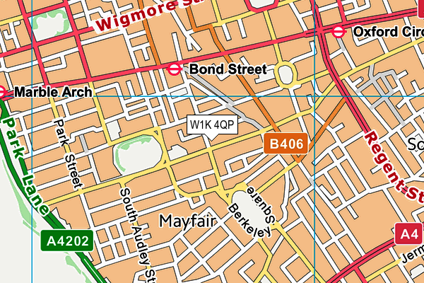 W1K 4QP map - OS VectorMap District (Ordnance Survey)