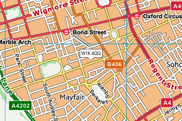 W1K 4QQ map - OS VectorMap District (Ordnance Survey)