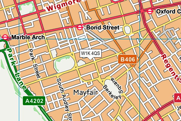 W1K 4QS map - OS VectorMap District (Ordnance Survey)