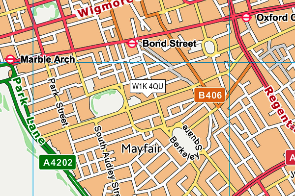 W1K 4QU map - OS VectorMap District (Ordnance Survey)