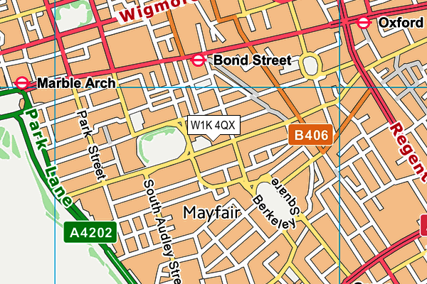 W1K 4QX map - OS VectorMap District (Ordnance Survey)