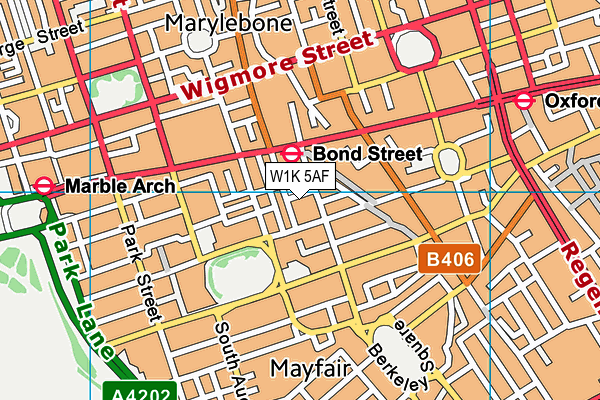 W1K 5AF map - OS VectorMap District (Ordnance Survey)