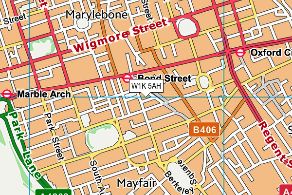 W1K 5AH map - OS VectorMap District (Ordnance Survey)