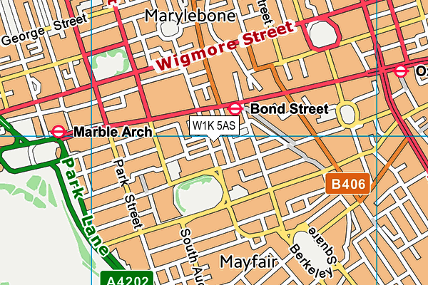 W1K 5AS map - OS VectorMap District (Ordnance Survey)