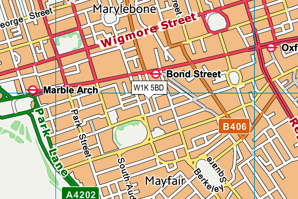 W1K 5BD map - OS VectorMap District (Ordnance Survey)