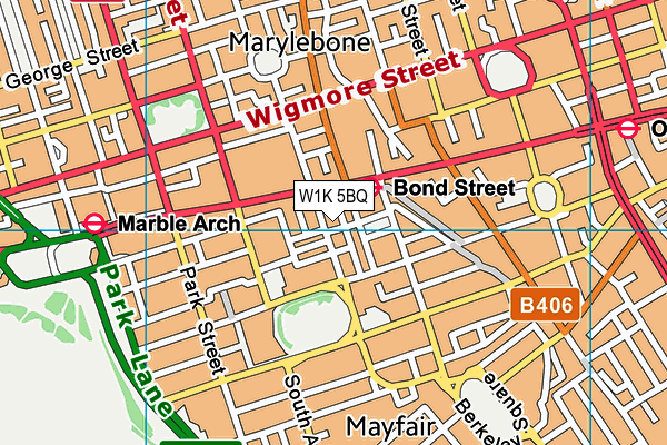 W1K 5BQ map - OS VectorMap District (Ordnance Survey)