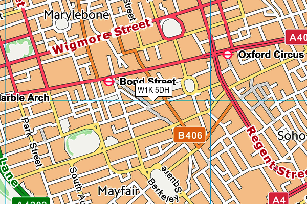 W1K 5DH map - OS VectorMap District (Ordnance Survey)