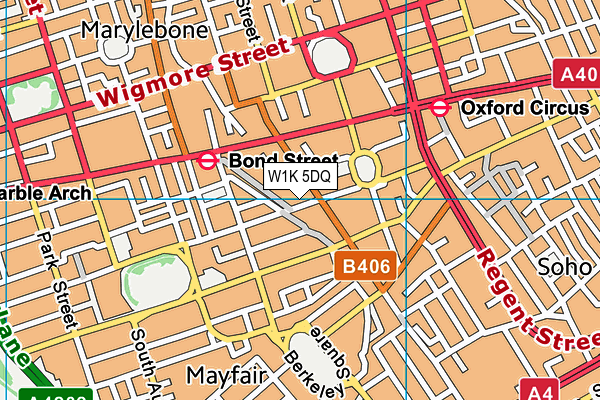 W1K 5DQ map - OS VectorMap District (Ordnance Survey)