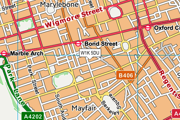 W1K 5DU map - OS VectorMap District (Ordnance Survey)