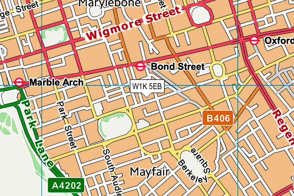 W1K 5EB map - OS VectorMap District (Ordnance Survey)