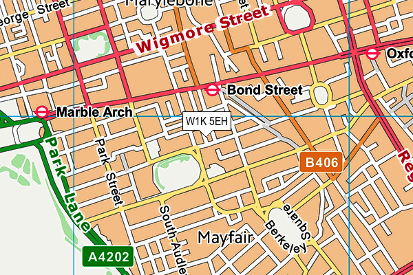 W1K 5EH map - OS VectorMap District (Ordnance Survey)