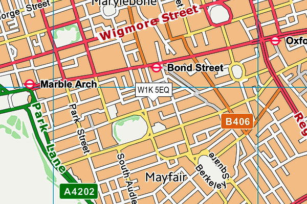 W1K 5EQ map - OS VectorMap District (Ordnance Survey)