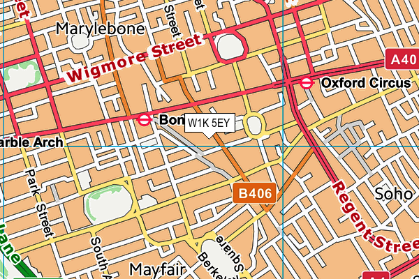 W1K 5EY map - OS VectorMap District (Ordnance Survey)