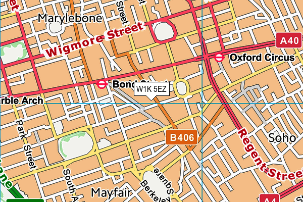 W1K 5EZ map - OS VectorMap District (Ordnance Survey)