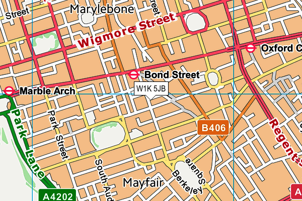 W1K 5JB map - OS VectorMap District (Ordnance Survey)