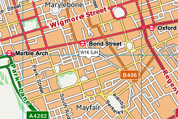 W1K 5JH map - OS VectorMap District (Ordnance Survey)