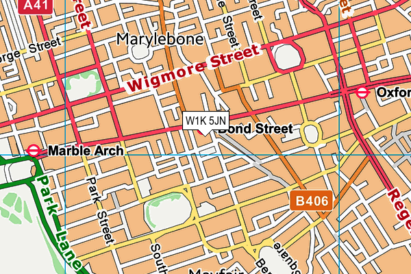 W1K 5JN map - OS VectorMap District (Ordnance Survey)