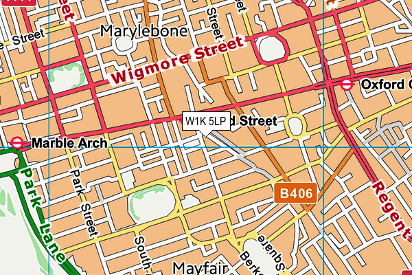 W1K 5LP map - OS VectorMap District (Ordnance Survey)