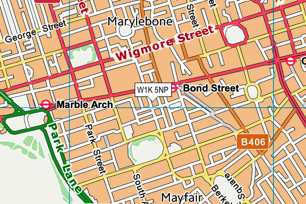 W1K 5NP map - OS VectorMap District (Ordnance Survey)