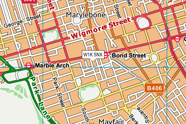 W1K 5NX map - OS VectorMap District (Ordnance Survey)