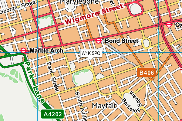 W1K 5PQ map - OS VectorMap District (Ordnance Survey)
