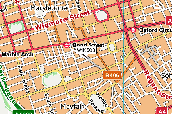 W1K 5QB map - OS VectorMap District (Ordnance Survey)