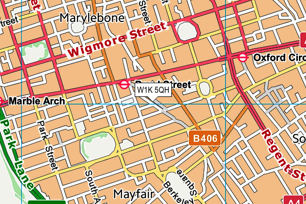 W1K 5QH map - OS VectorMap District (Ordnance Survey)