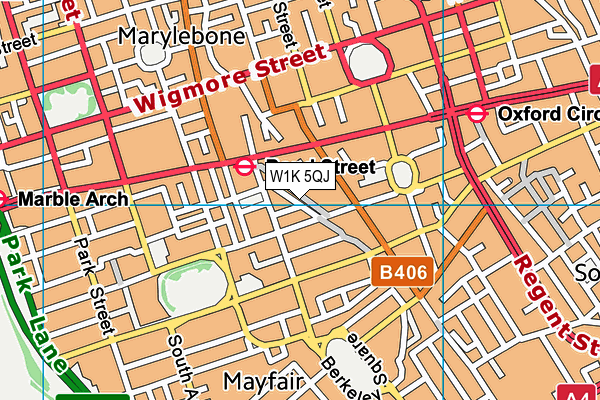 W1K 5QJ map - OS VectorMap District (Ordnance Survey)