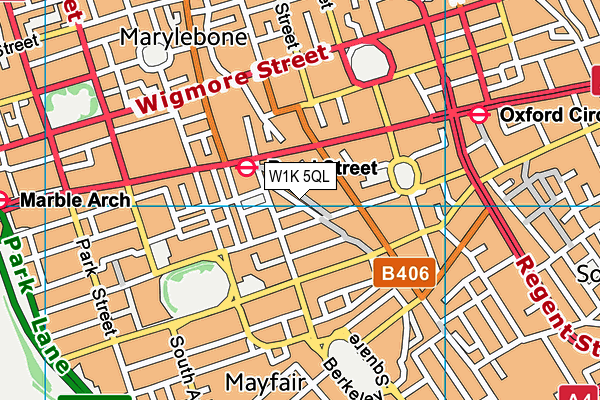 W1K 5QL map - OS VectorMap District (Ordnance Survey)