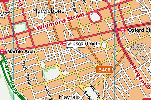 W1K 5QR map - OS VectorMap District (Ordnance Survey)