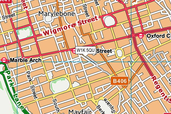 W1K 5QU map - OS VectorMap District (Ordnance Survey)