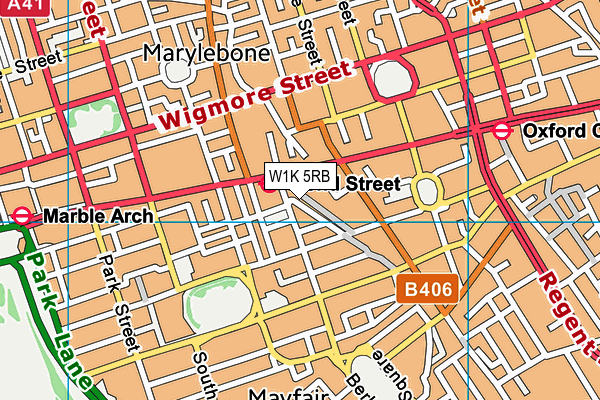 W1K 5RB map - OS VectorMap District (Ordnance Survey)