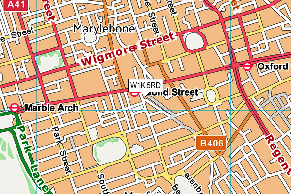 W1K 5RD map - OS VectorMap District (Ordnance Survey)