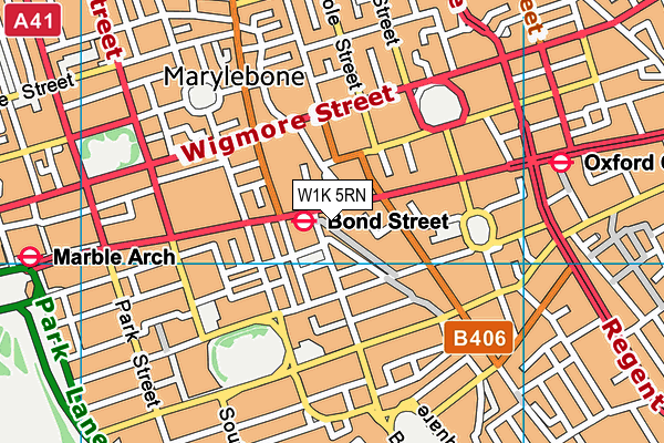W1K 5RN map - OS VectorMap District (Ordnance Survey)