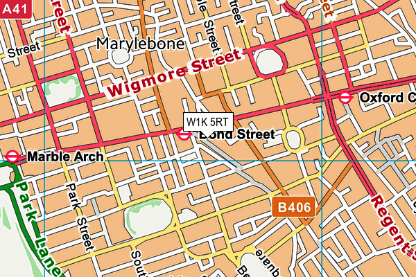 W1K 5RT map - OS VectorMap District (Ordnance Survey)