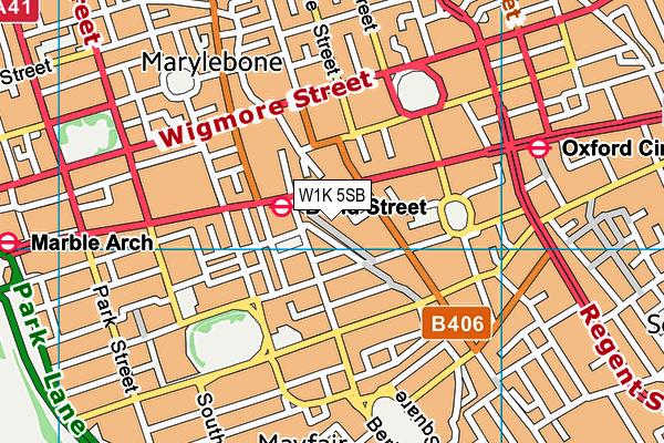 W1K 5SB map - OS VectorMap District (Ordnance Survey)