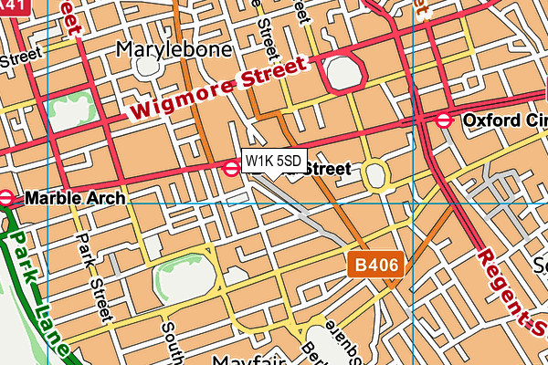 W1K 5SD map - OS VectorMap District (Ordnance Survey)