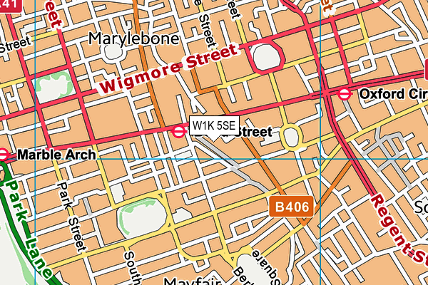 W1K 5SE map - OS VectorMap District (Ordnance Survey)