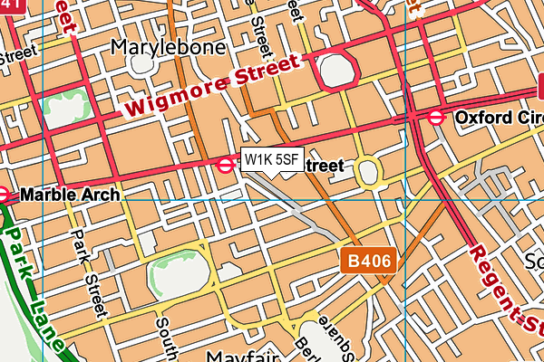 W1K 5SF map - OS VectorMap District (Ordnance Survey)