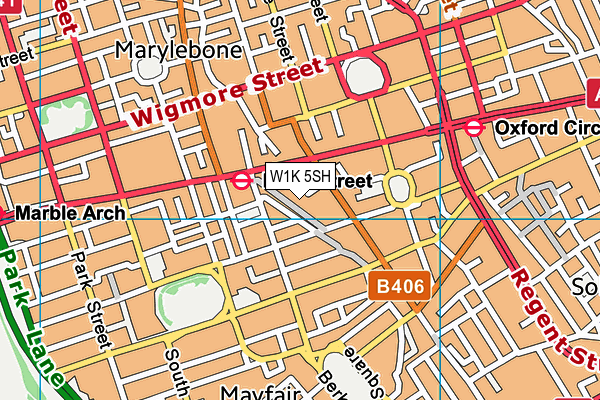 W1K 5SH map - OS VectorMap District (Ordnance Survey)