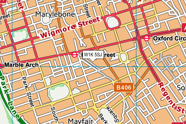 W1K 5SJ map - OS VectorMap District (Ordnance Survey)