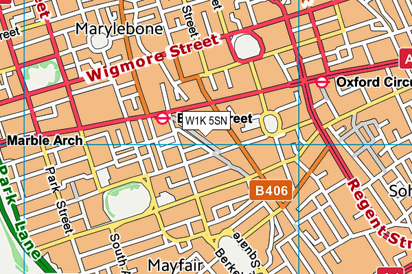W1K 5SN map - OS VectorMap District (Ordnance Survey)