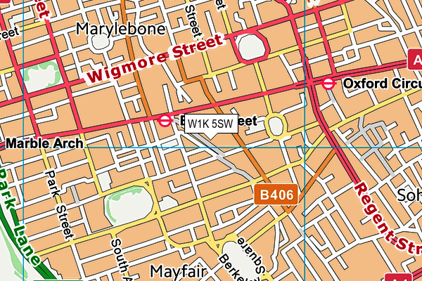 W1K 5SW map - OS VectorMap District (Ordnance Survey)