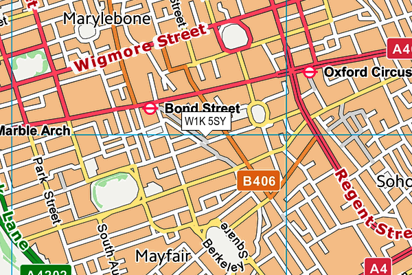 W1K 5SY map - OS VectorMap District (Ordnance Survey)