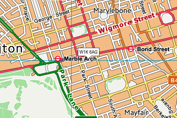 W1K 6AG map - OS VectorMap District (Ordnance Survey)
