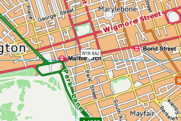 W1K 6AJ map - OS VectorMap District (Ordnance Survey)