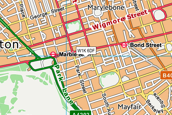 W1K 6DF map - OS VectorMap District (Ordnance Survey)