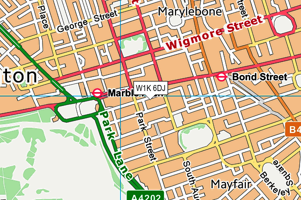 W1K 6DJ map - OS VectorMap District (Ordnance Survey)